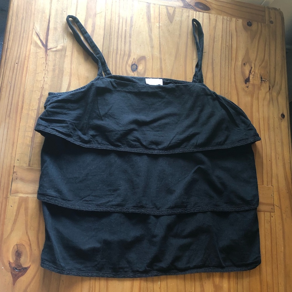 Loft Tiered Black Tank